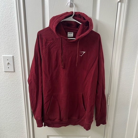 Gymshark Crest Pullover Hoodie Men's Large Maroon Burgundy - Picture 2 of 7